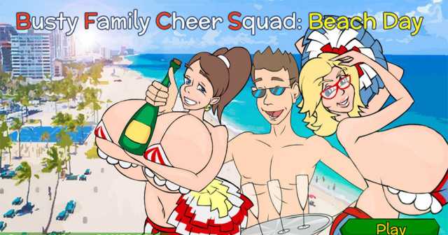 Busty Family Cheer Squad - Beach Day free porn game